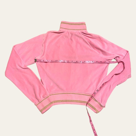 Y2K Baby Pink Velour Zip-Up Jacket - Picture 3 of 4